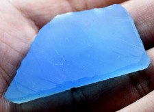 Untreated 62.35 Ct Natural Chalcedony Deep - Blue Translucent Superb Rough Slab