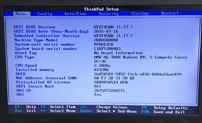 6世代i5/ThinkPad L560/8GB/BIOS確認済み/部品取り用 For Lenovo
