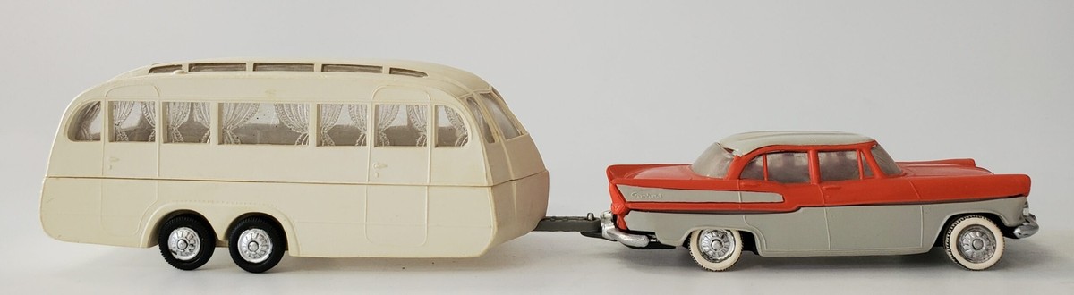 Miniature Simca Chambord Orange Et Gris – Caravane Henon, Norev Plastique 1/43