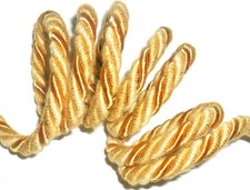 Oro Seta / Cotone Tubazioni/Bordatura Corda, 8MM Cavo, X2 Metri, Arte 5294