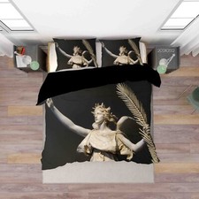 Set copripiumino 3D statua dea arte nero set lenzuola federe 64
