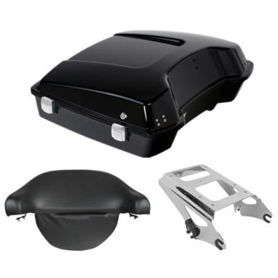 Razor Trunk Pad Chrome Mount Rack Fit For Harley Touring Road Glide 2009-2013