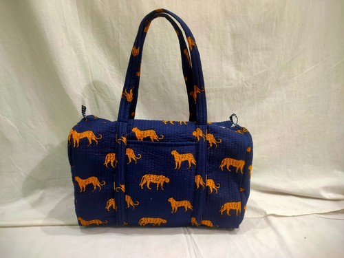Handmade Cotton Travel Duffle Bags Weekender Overnight Bags for Women 18 Inch - Picture 4 of 9