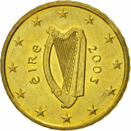 [#466273] IRELAND REPUBLIC, 10 Euro Cent, 2003, SS, Messing, KM:35 - Zdjęcie 1 z 2
