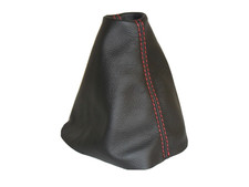 Schaltknauf Passend Für Seat Leon Mk2 Aus Echtem Leder Schwarz Mit Roten Nähten