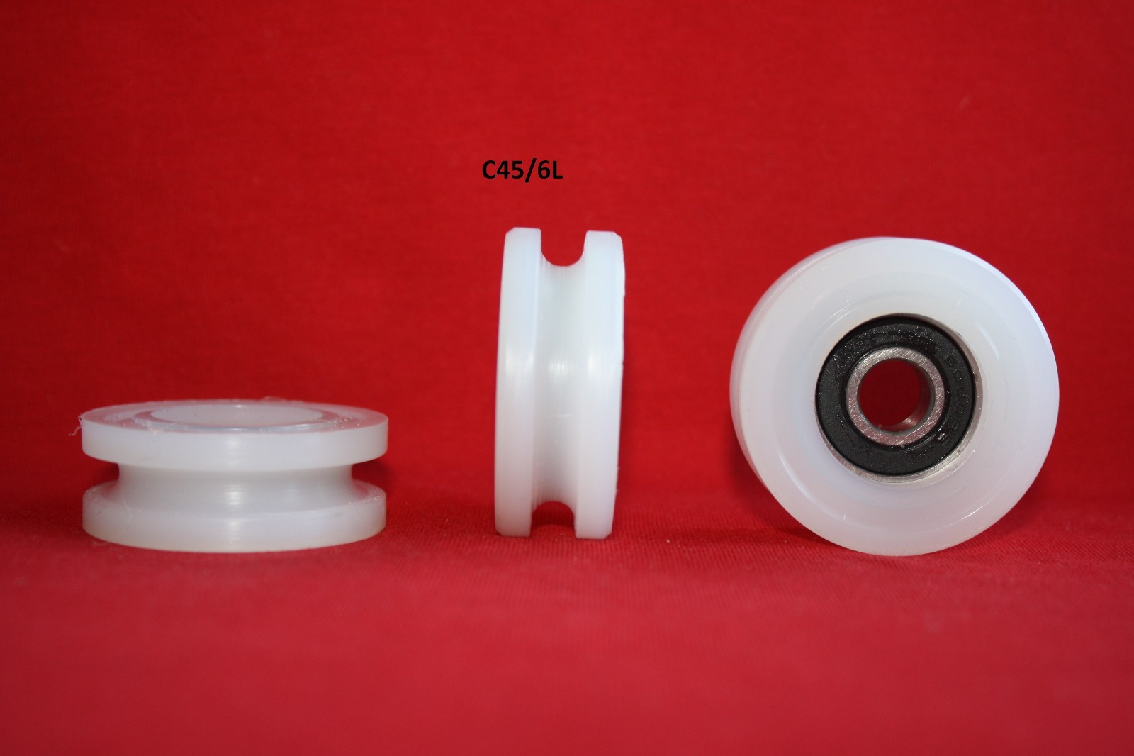 45MM Round U Groove Nylon Pulley with Ball Bearing Wheels Roller for