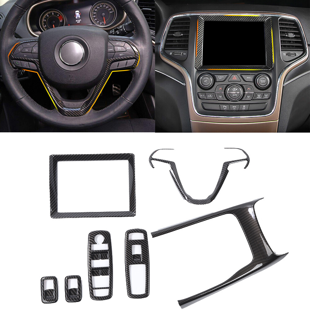 Carbon Fiber Interior Bezel Cover Trim For Jeep Grand Cherokee 14-20 Accessories