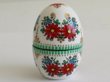 Vintage Arta Austria Austrian Handpainted Enamel Brass Egg Thimble Case Holder