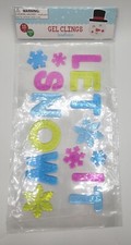 Holiday Snowflakes Let It Snow Window Gel Sticker Cling Decor. Sealed New.