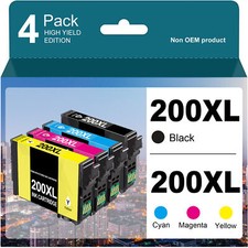 4-Pack 200XL Ink Cartridge compatible with Epson XP-310 XP-400 XP-410 WF-2540