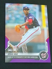 Josiah Gray - 2021 MLB TOPPS NOW Card 629 Career High 10 K Purple Parallel 8/25