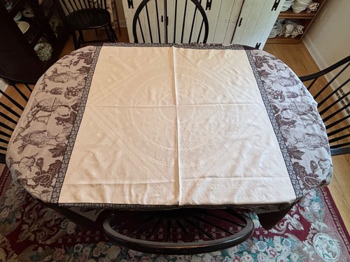 Le Jacquard Francais Primrose Bordier Cotton Tablecloth 92 x66” Fruit/ Flatware
