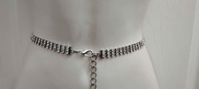 Women's Rhinestone Belt Two -Tier Size M Fits 32" Waist Vintage
