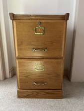Filing File Cabinet 2 Drawer English Oak Lockable 29”x16”x17”