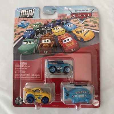 DISNEY PIXAR CARS MINI RACERS DINOCO CRUZ, DINOCO McQUEEN & ROTOR TURBOSKY