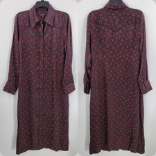 Madewell Button Front Midi Shirtdress Floral Viscose Satin Size 8 NEW NT371