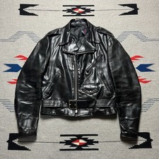 Vintage Schott Perfecto Leather Motorcycle Jacket Mens Size 40 Black Made in USA