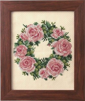 Cosmo Embroidery Kit: Seasonal Flower Arrangement - Rose Wreath No. 522209_