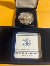2002-P UNCIRCULATED OLYMPIC WINTER GAMES SALT LAKE 90% SILVER DOLLAR OGP