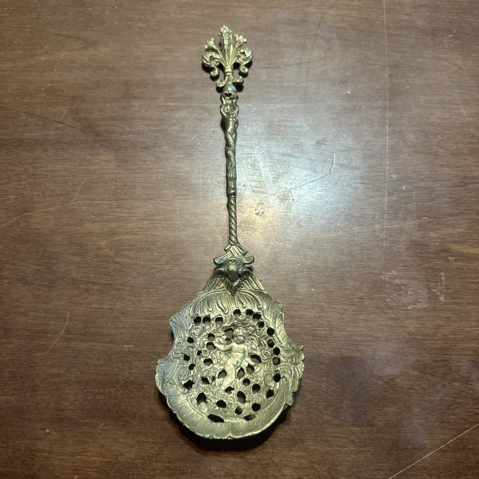 Vintage Decorative Brass Serving Spoon