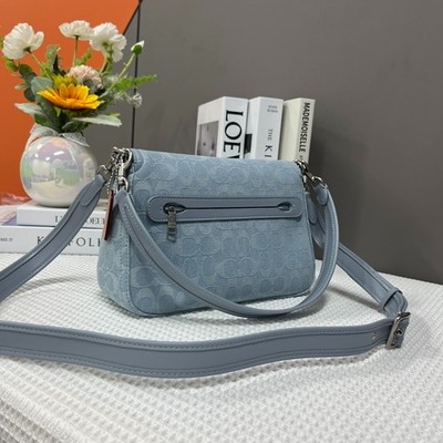 Coach CJ854 Soft Tabby Shoulder Bag Signature Denim Women's