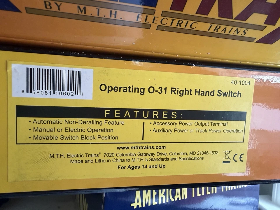 MTH RealTrax O-31 Right Hand Switch Track O Gauge Model Trains Item #40-1004 - Image 2 of 2