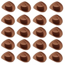 20 Pieces Mini Western Cowboy Cowgirl Hat Plastic Miniature Western Hat Cute Dol