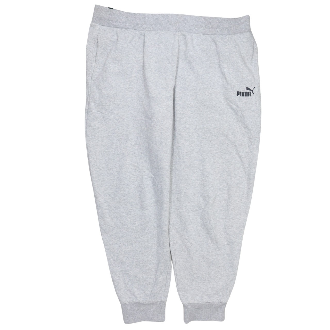 Puma Mens Joggers Grey Fleece Sweatpants Elastic Waist Logo Loungewear XXL
