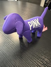 Pink Victoria's Secret Plush Dog Puppy 1986 Purple Stuffed Animal 6"