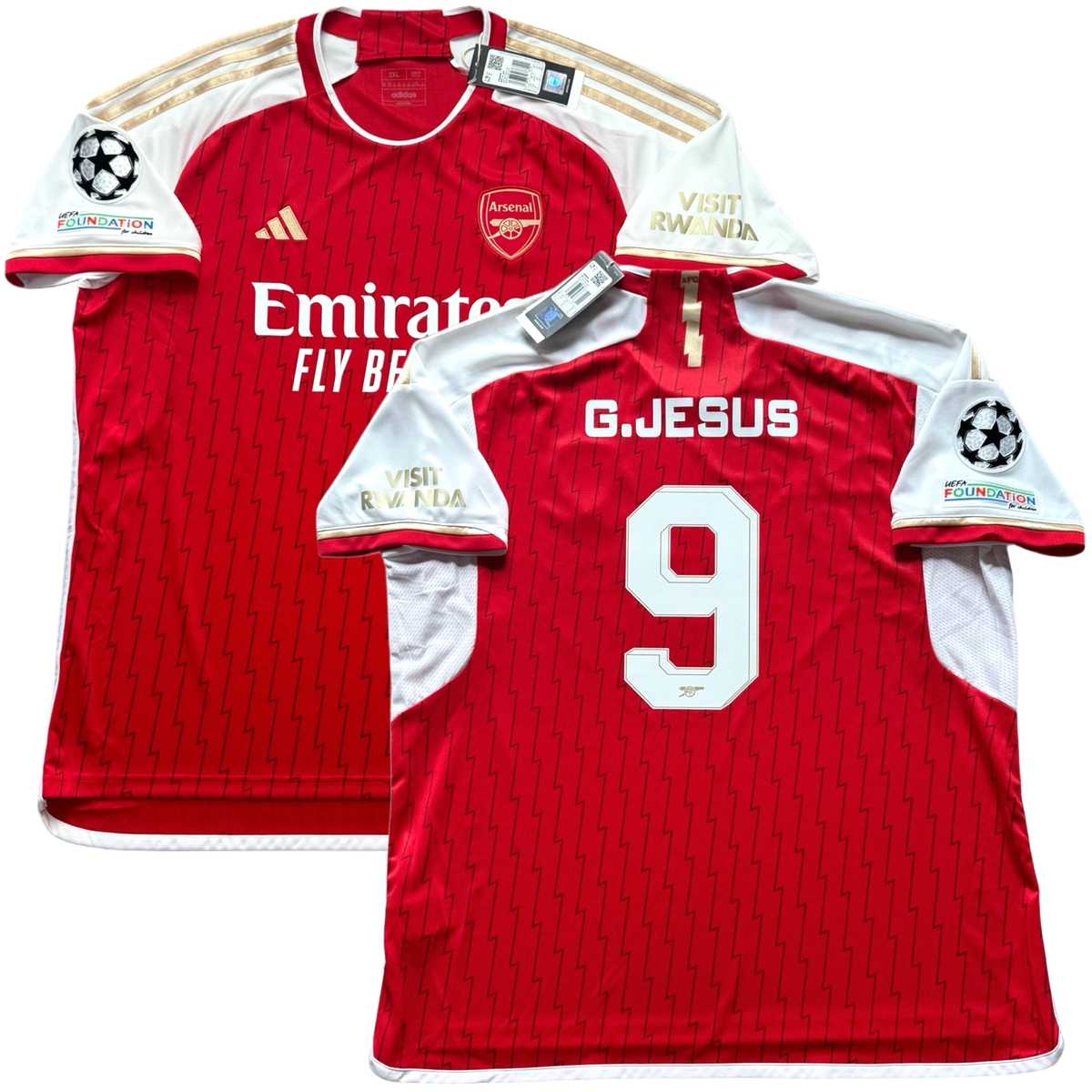 アーセナル Arsenal ユニフォーム 2XLサイズ 23/24 2023/24 Arsenal Home UCL Jersey #9 Gabriel Jesus 2XL adidas