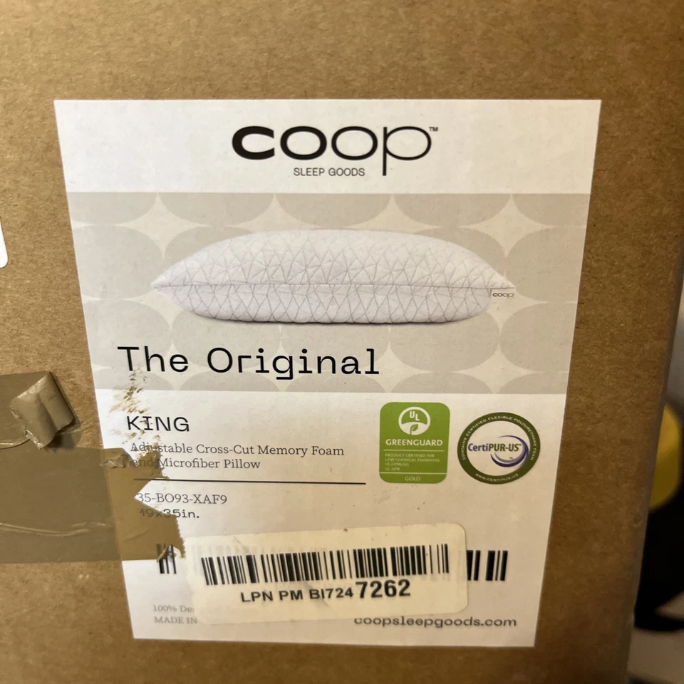 Almohada ajustable original Coop Home Goods, tamaño king 19x35 pulgadas Foto 2 de 3