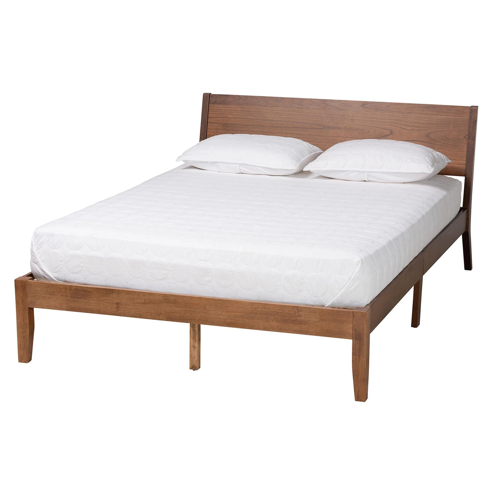 Salvatore Mid-Century Modern Walnut Brown Finished Wood Plat