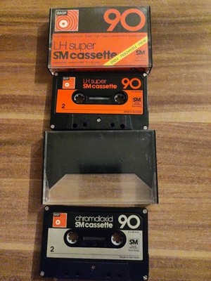 2 BASF - LH Super  SM -  Chromdioxid SM -90 - Audio Tape Bespielt Beschriftet - 