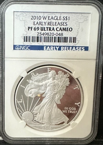 2010-W Proof $1 American Silver Eagle NGC PF69 Early Releases Blue Label