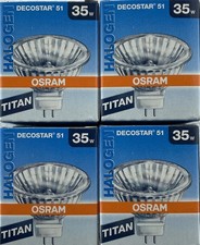 4 x Osram M281 12v 35W Dichroic MR16 GU5.3 Halogen Bulb 51mm Titan 46865 WFL G3