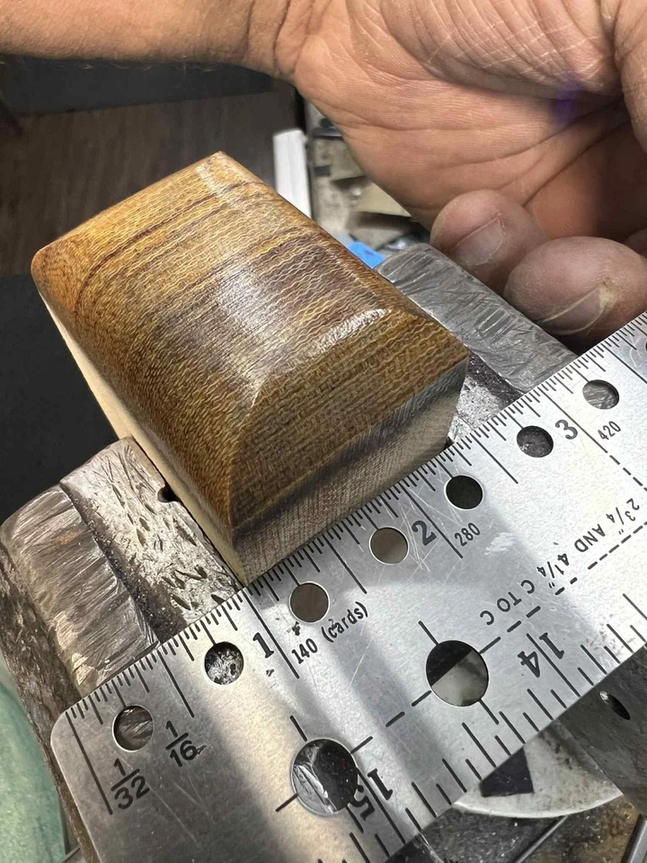 Canvas Micarta Block 2" x 1-3/8" x 11" Tan Color (Knife Handle Material) - Image 4 of 4