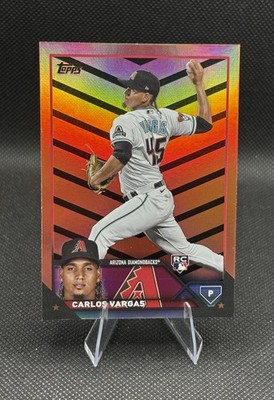 Carlos Vargas RC Rookie Orange & Black Foil 2023 Topps Update #US67 Diamondbacks