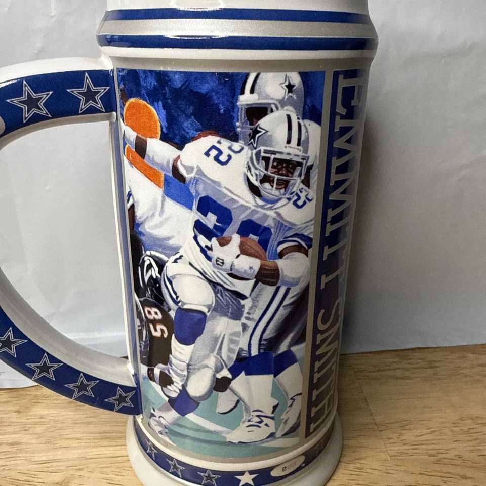 Emmitt Smith Dallas Cowboys Edición Limitada Conmemorativo Stein-Run Con Historia Foto 3 de 4