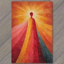Art Print Radiant Figure Abstract Light Energy Aura Warm Orange Red Yellow Spiri
