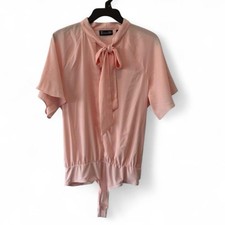 7th Avenue Design Studio New York Company Pink Bow Bodysuit Short Sleeve S