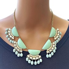 New York and Co Statement Necklace Gold Tone ...