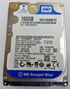 WESTERN DIGITAL *WD1600BEVT* 160 GB * SATA HDD Notebook 2,5 Zoll #NFP1628