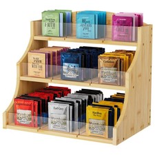 Bamboo Tea Bag Organizer, 3 Layer Tea Chests ...