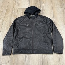 Vintage Structure Jacket Leather Men's Size L Long Sleeve Brown
