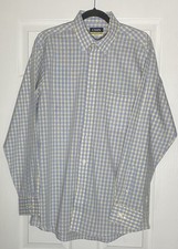 Men’s Large Chaps Yellow And Blue Plaid Dress Shirt