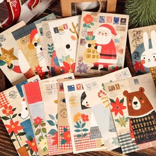 Weihnachtspostkarten Set Vintage DIY Scrapbooking Gru&szlig;karten