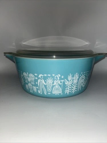 Vintage Pyrex Amish Butterprint Casserole Dish With Lid 475 B
