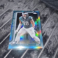 Jalen Carter 2025 Topps Chrome Teal Refractor /299 Eagles #250