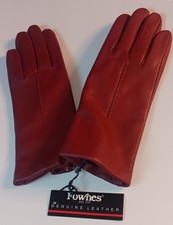 Fownes Warm Thinsulate Leather Gloves . Burgundy, Medium