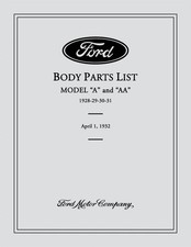 1928 - 1931 Ford Model A Aa Body Parts Book 1928 - 1931 Ford Model A Aa Body Parts Book